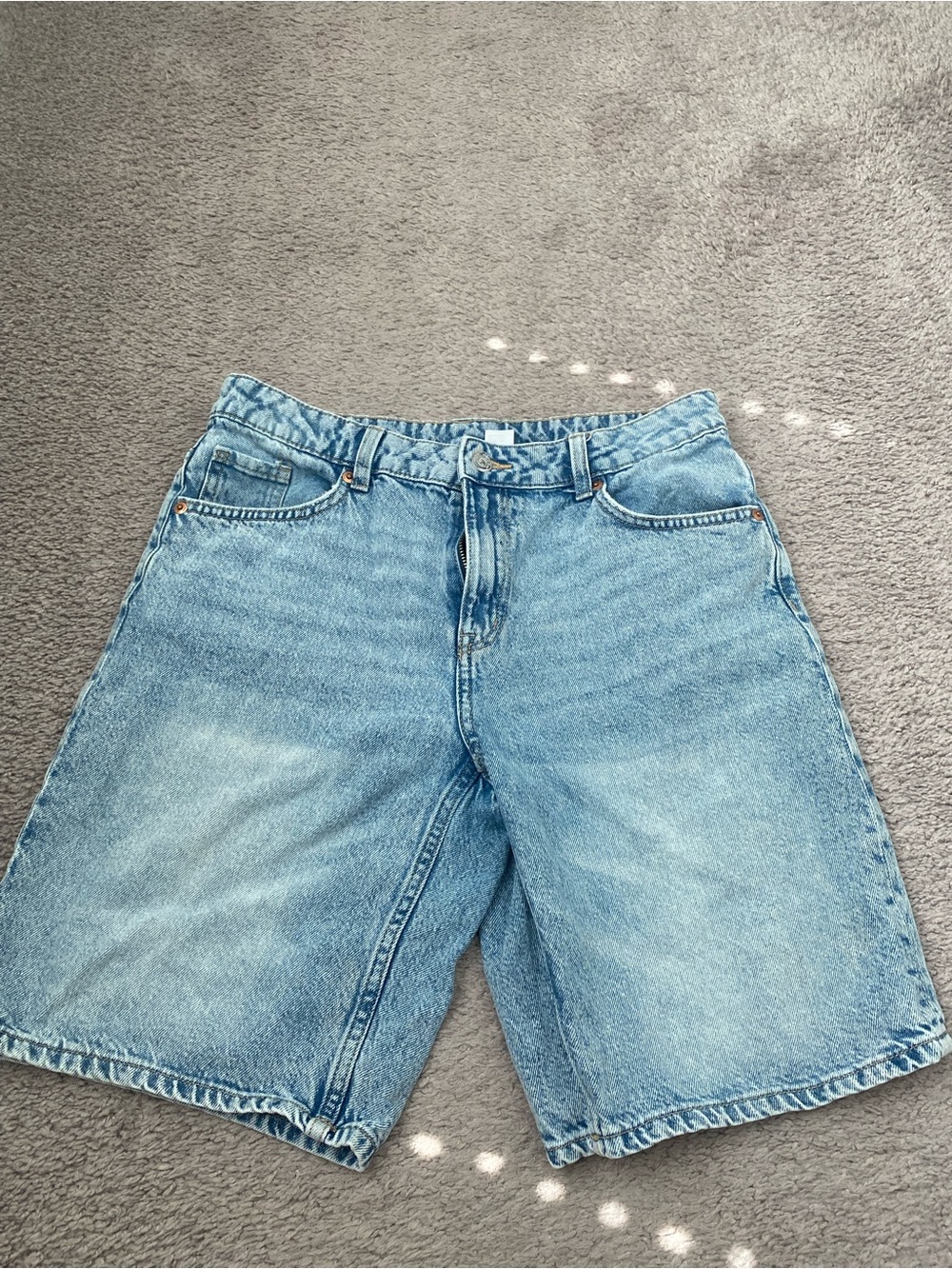 Womens Light Blue Denim Jorts